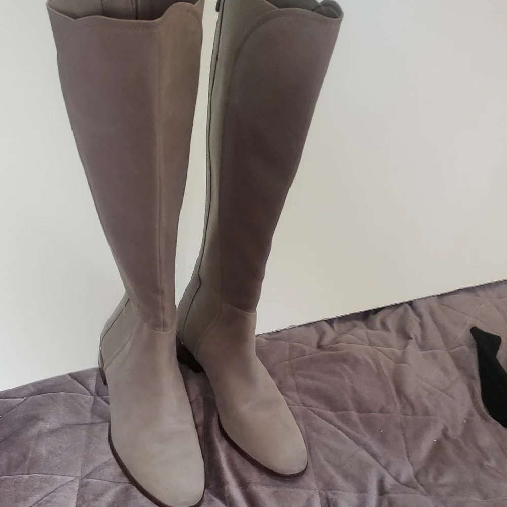 Louise Et Cie Lo Vallery Gore Panelled Women's Boots Sz 9.5 Knee-High in Taupe